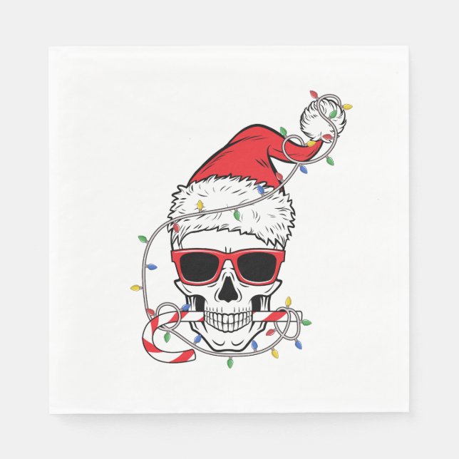 Christmas-Light-Skeleton-Skull Napkin (Front)