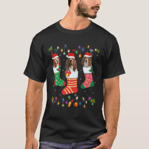 Christmas Light Three Basset Hound Dog In Christma T-Shirt