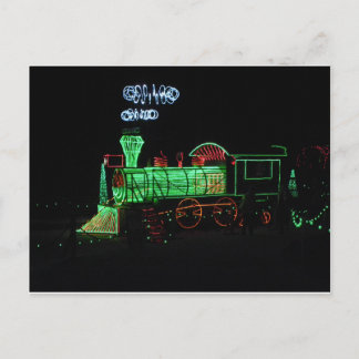 Christmas Light Train Holiday Postcard