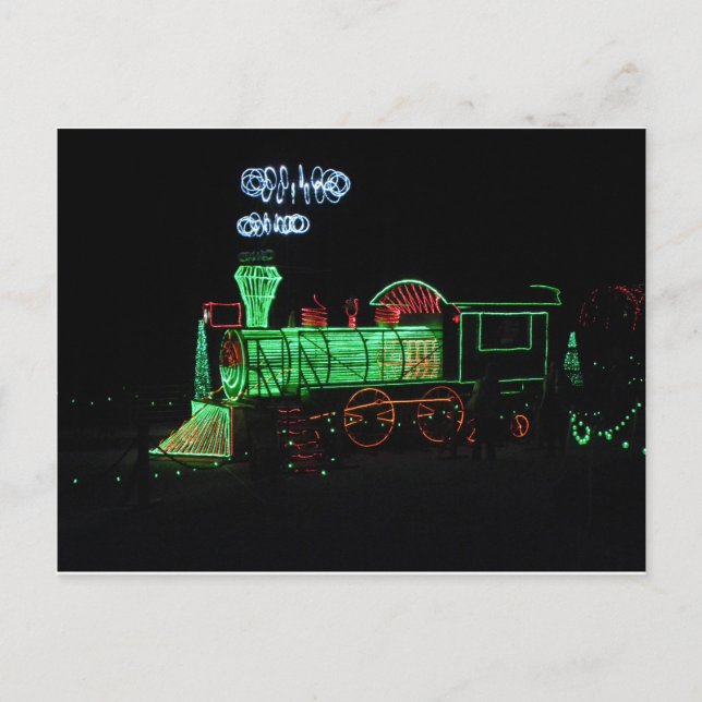 Christmas Light Train Holiday Postcard (Front)
