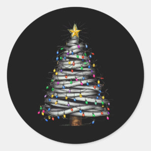 Christmas Light Tree Holiday Classic Round Sticker