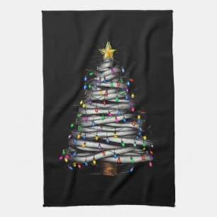 Christmas Light Tree Holiday  Tea Towel
