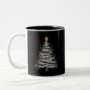 Christmas Light Tree Holiday Two-Tone Coffee Mug
