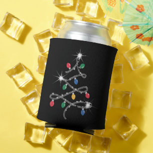 Christmas Light Tree Rhinestone Mega Bling  Can Cooler