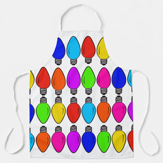 Christmas Lightbulbs Pattern Apron (Front)