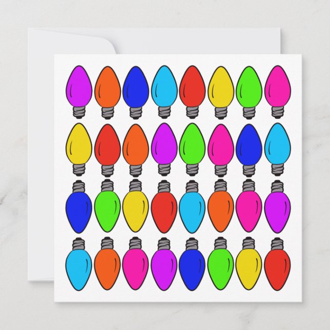Christmas Lightbulbs Pattern Card (Front)