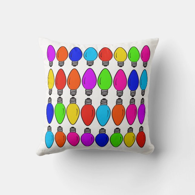 Christmas Lightbulbs Pattern Cushion (Back)