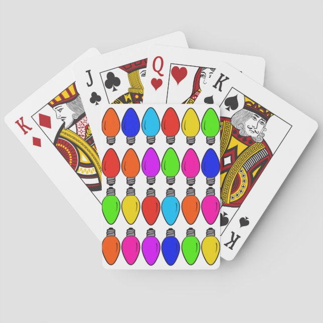 Christmas Lightbulbs Pattern Playing Cards (Back)