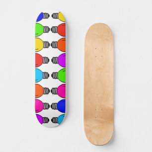 Christmas Lightbulbs Pattern Skateboard