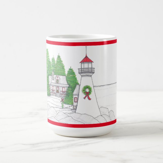 Christmas Lighthouse 2 Coffee Mug (Center)