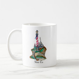 Christmas lighthouse coffee mug