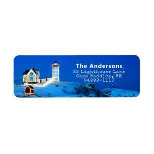 Christmas Lighthouse Return Address