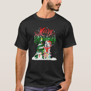 Christmas Lighting Pajama Matching Siberian Husky T-Shirt