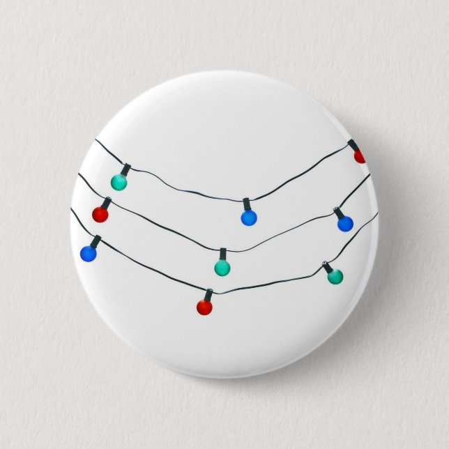 Christmas lights 6 cm round badge (Front)