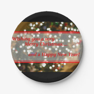 Christmas Lights Abstract Paper Plate