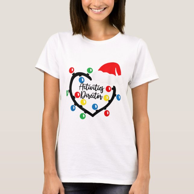 Christmas Lights Activities Director Nurse Costume T-Shirt (Front)