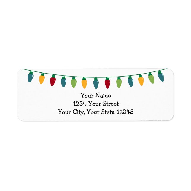 Christmas Lights Address Label #HolidayZ (Front)