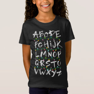 Christmas Lights Alphabet Xmas Gift Winter Holiday T-Shirt