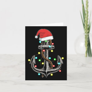 Christmas Lights Anchor Boating Sailing Funny Boat Card