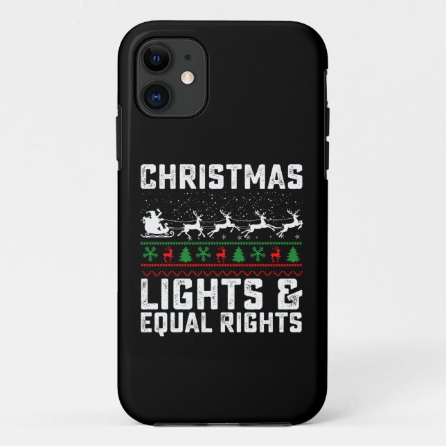 Christmas Lights And Equal Rights Feminist Case-Mate iPhone Case (Back)