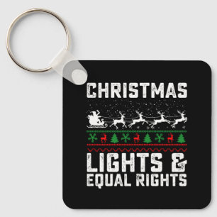 Christmas Lights And Equal Rights Feminist Key Ring