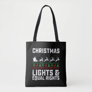 Christmas Lights And Equal Rights Feminist Tote Bag