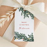 Christmas Lights and Greenery Gift Tags<br><div class="desc">Step into a world of holiday enchantment with this charming Christmas design adorned with a delightful watercolor pine tree branch illuminated by twinkling Christmas lights. The whimsical branch,  with its intricate details and warm glow,  sets the stage for a truly magical greeting.</div>