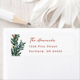 Christmas Lights and Greenery Return Address