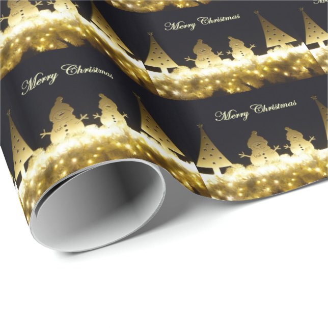 Christmas Lights and Snowmen Wrapping Paper (Roll Corner)