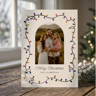 Christmas Lights Arch Photo Holiday Card
