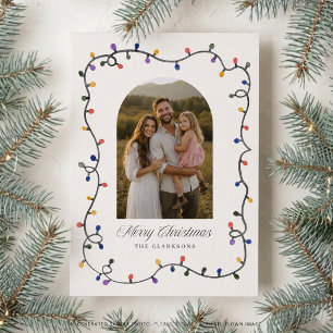 Christmas Lights Arch Photo Holiday Card