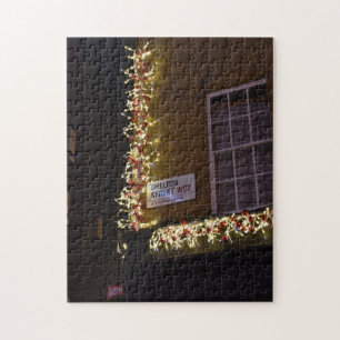 Christmas Lights at Night, Shelton Street, London Jigsaw Puzzle