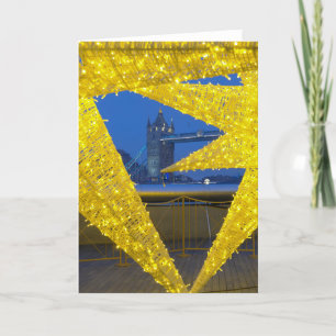 Christmas Lights at Tower Bridge, London UK Card