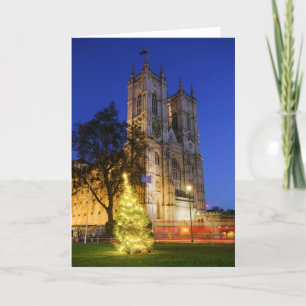 Christmas Lights at Westminster Abbey, London UK Card