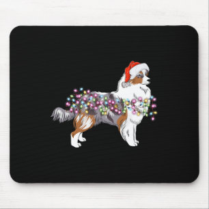 Christmas Lights Australian Shepherd Dog Cute  Mouse Mat