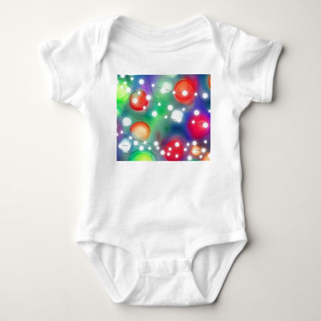 Christmas Lights Baby Bodysuit (Front)
