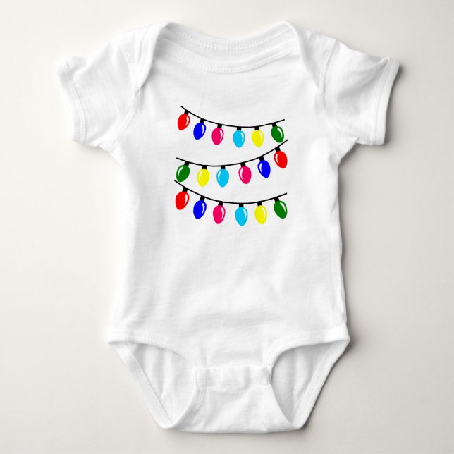 Christmas Lights Baby Bodysuit (Front)