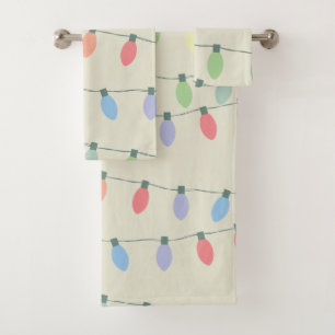 Christmas Lights Bath Towel Set