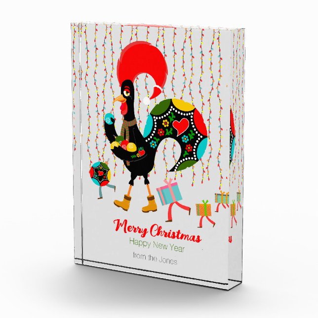 Christmas lights, baubles, presents and Rooster Photo Block (Right)