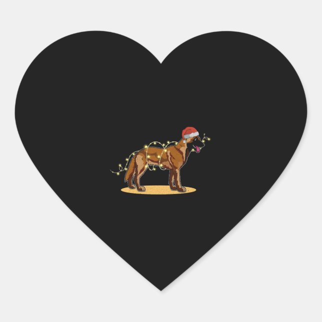Christmas Lights Belgian Malinois Heart Sticker (Front)