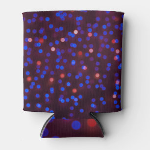 Christmas lights, blurred, festive background. can cooler