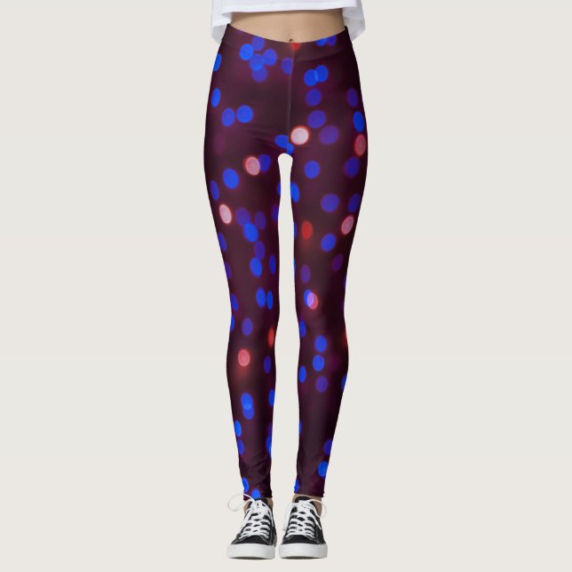 Christmas lights, blurred, festive background. leggings (Front)