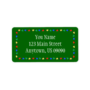 Christmas Lights Border Address Labels (Green)