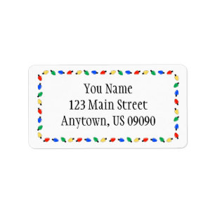 Christmas Lights Border Address Labels (White)