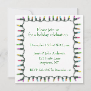 Christmas Lights Border Invitation