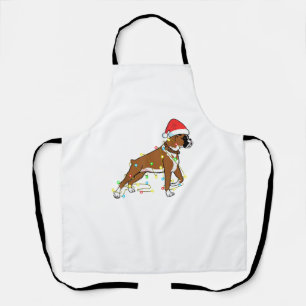 Christmas Lights Boxer Dog Lover Funny Gift  Apron
