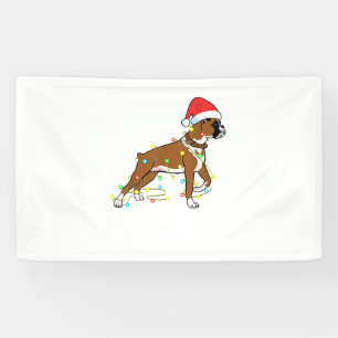 Christmas Lights Boxer Dog Lover Funny Gift  Banner