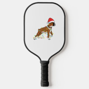 Christmas Lights Boxer Dog Lover Funny Gift Pickleball Paddle