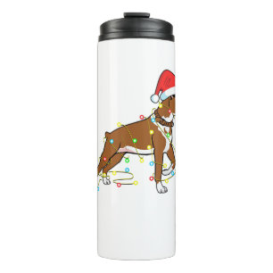 Christmas Lights Boxer Dog Lover Funny Gift  Thermal Tumbler