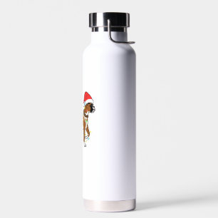 Christmas Lights Boxer Dog Lover Funny Gift  Water Bottle
